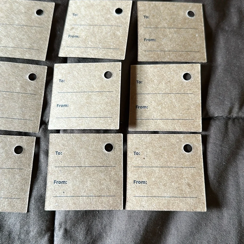 Bath & Body Works Small Cardboard Gingham Gift Tags
